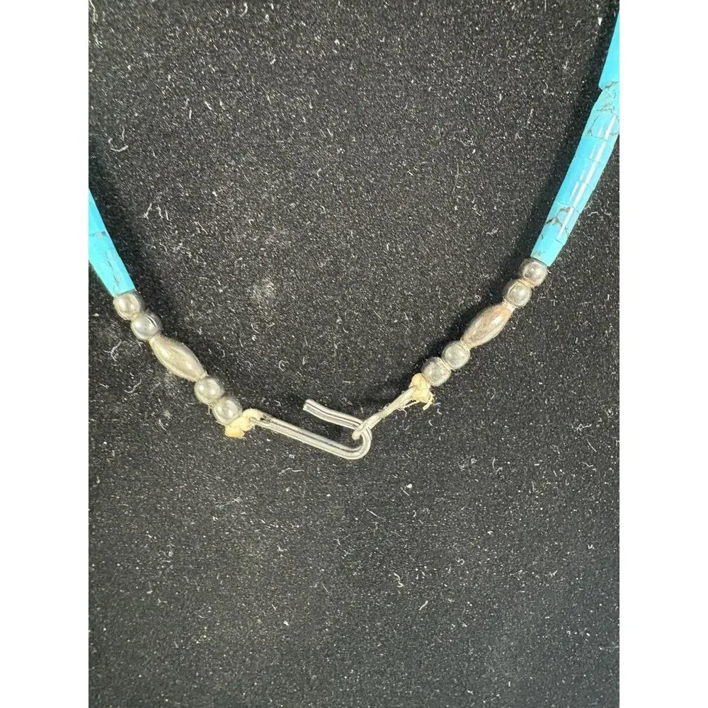 Block Turquoise and Coral Graduated Heishi Necklace, Bracelets And Earrings Set - Picture 8 of 15